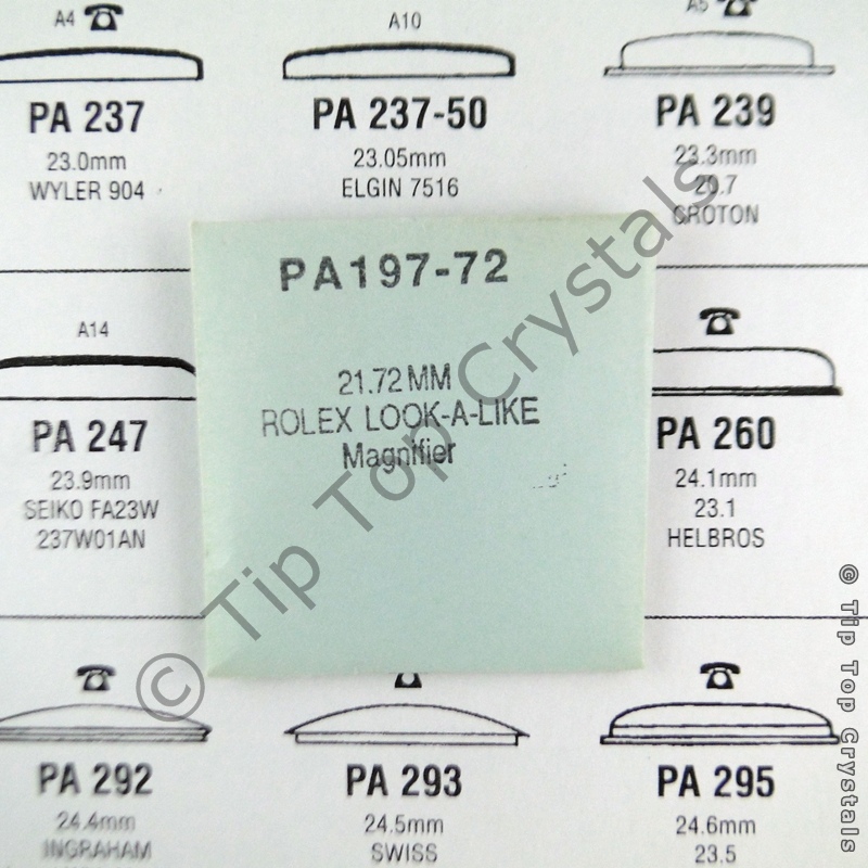 GS PA197-72 Watch Crystal - Click Image to Close