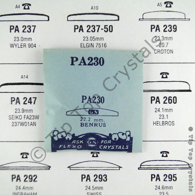 GS PA230 Watch Crystal - Click Image to Close