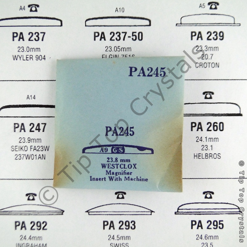 GS PA245 Watch Crystal - Click Image to Close