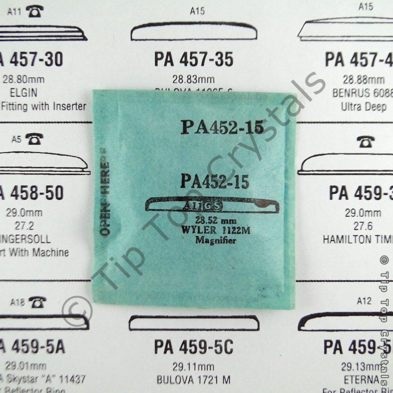 GS PA452-15 Watch Crystal - Click Image to Close