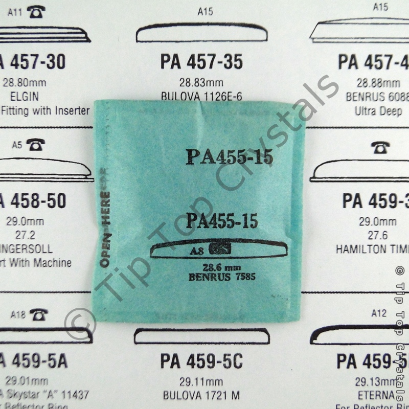 GS PA455-15 Watch Crystal - Click Image to Close