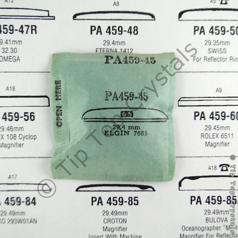 GS PA459-45 Watch Crystal - Click Image to Close