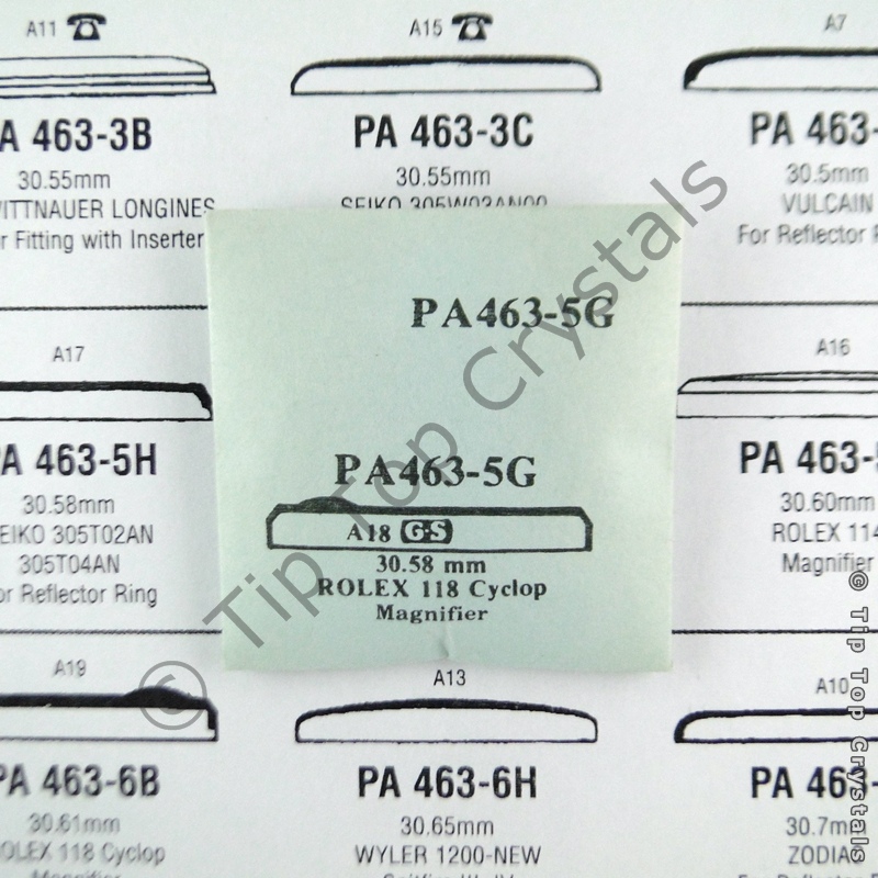 GS PA463-5G Watch Crystal - Click Image to Close