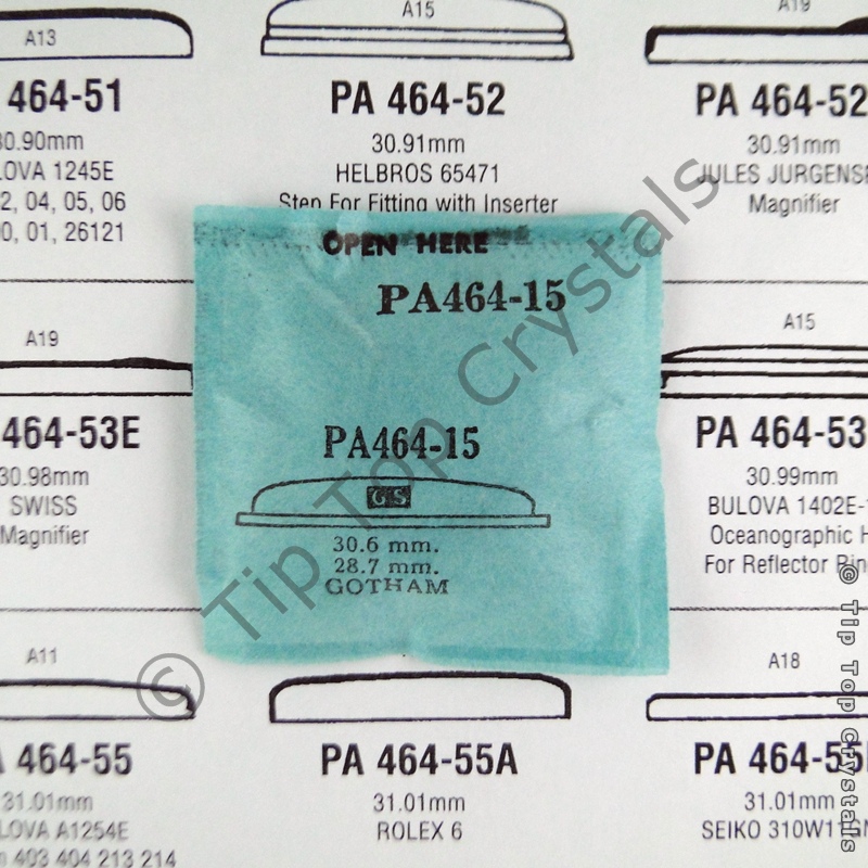 GS PA464-15 Watch Crystal - Click Image to Close