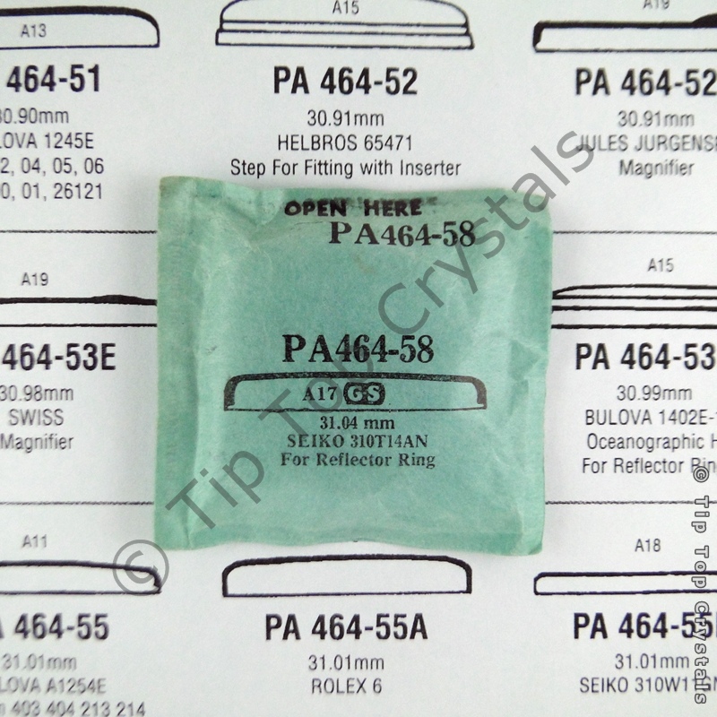 GS PA464-58 Watch Crystal - Click Image to Close