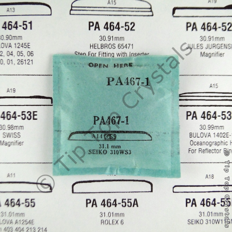 GS PA467-1 Watch Crystal - Click Image to Close