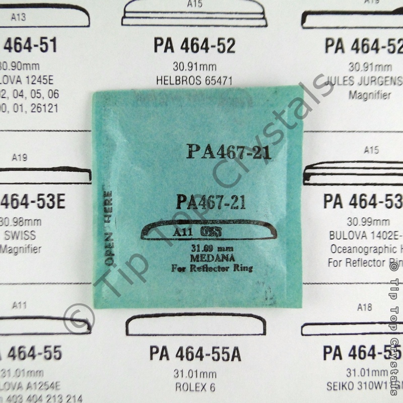 GS PA467-21 Watch Crystal - Click Image to Close