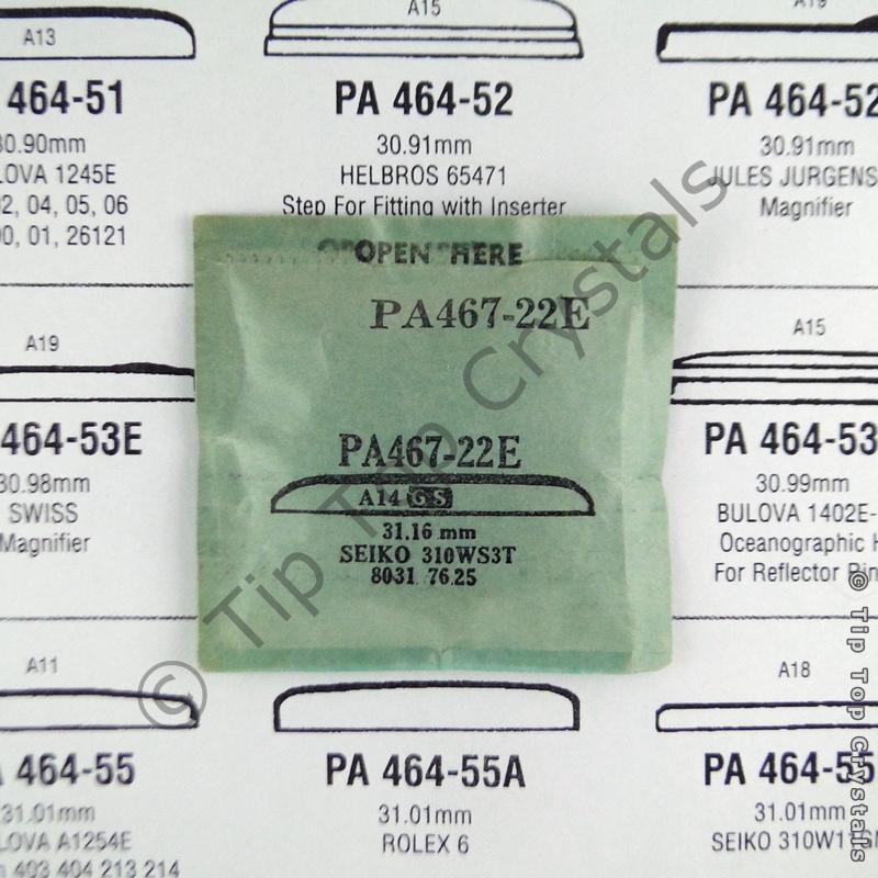 GS PA467-22E Watch Crystal - Click Image to Close