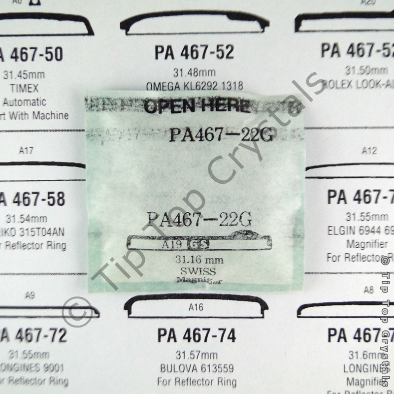 GS PA467-22G Watch Crystal - Click Image to Close