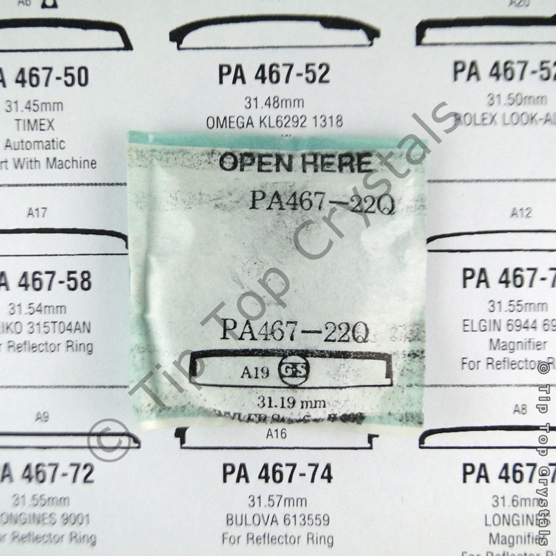 GS PA467-22Q Watch Crystal - Click Image to Close