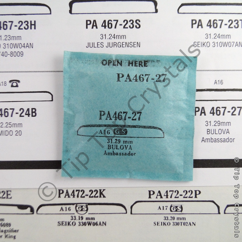 GS PA467-27 Watch Crystal - Click Image to Close