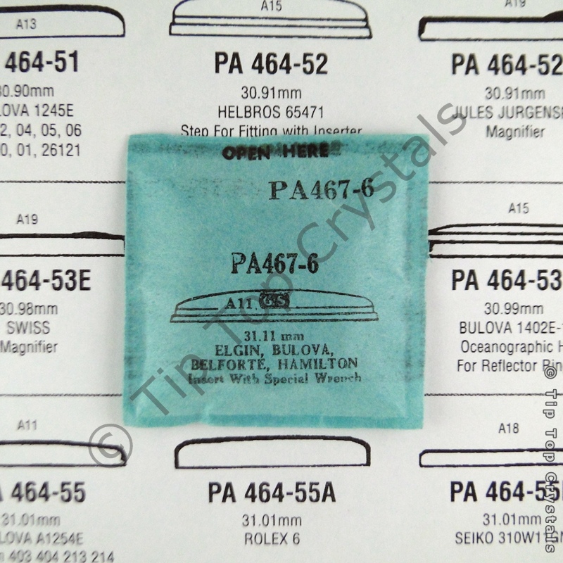 GS PA467-6 Watch Crystal - Click Image to Close