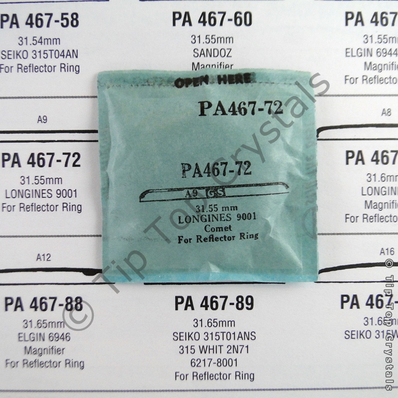 GS PA467-72 Watch Crystal - Click Image to Close