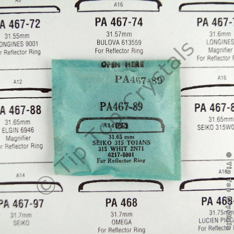 GS PA467-89 Watch Crystal - Click Image to Close