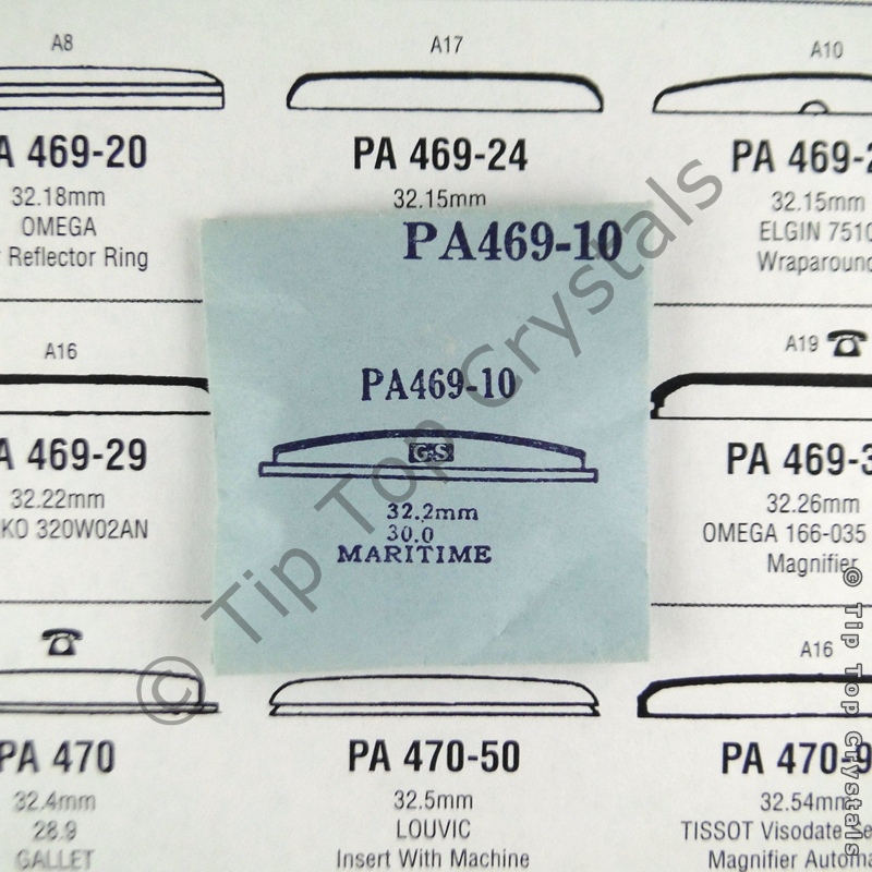 GS PA469-10 Watch Crystal - Click Image to Close