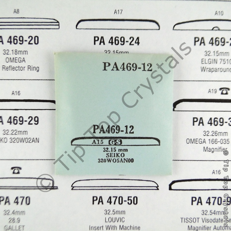 GS PA469-12 Watch Crystal - Click Image to Close