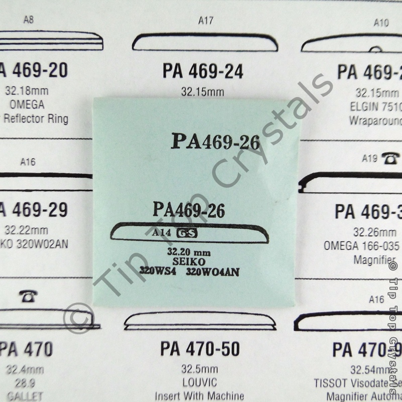 GS PA469-26 Watch Crystal - Click Image to Close