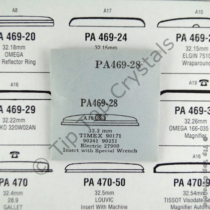 GS PA469-28 Watch Crystal - Click Image to Close