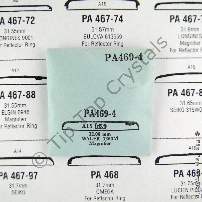 GS PA469-4 Watch Crystal - Click Image to Close