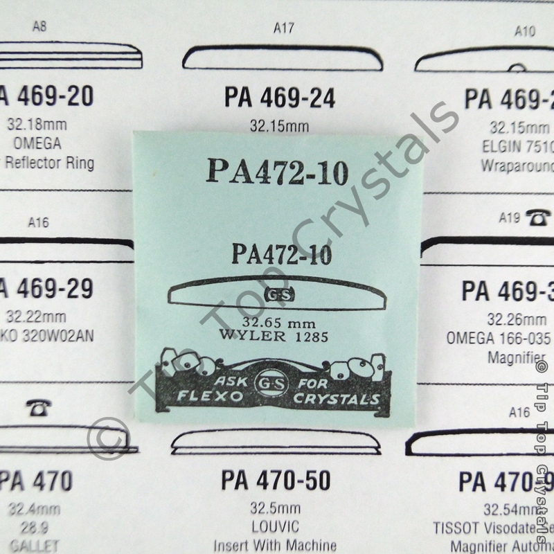 GS PA472-10 Watch Crystal - Click Image to Close