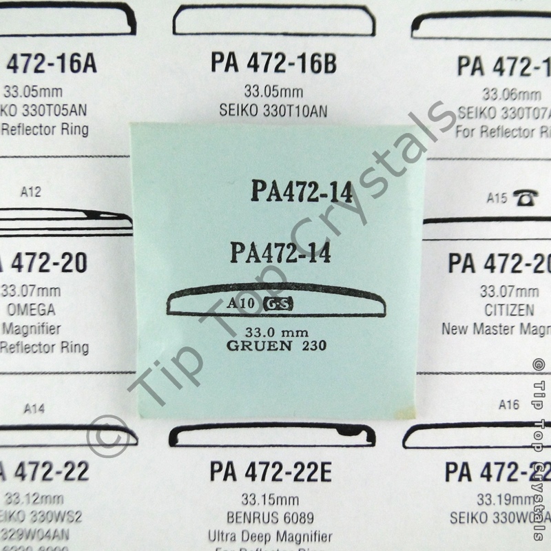 GS PA472-14 Watch Crystal - Click Image to Close