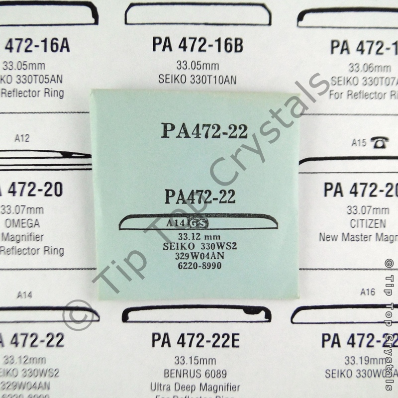 GS PA472-22 Watch Crystal - Click Image to Close