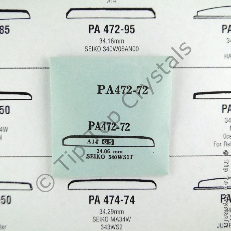 GS PA472-72 Watch Crystal - Click Image to Close