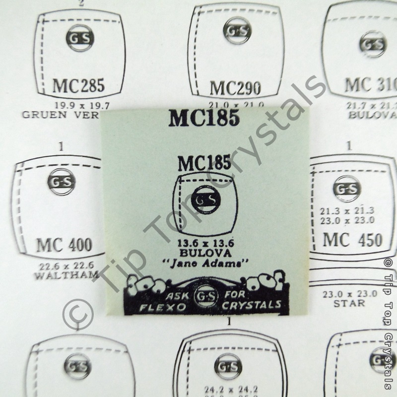 GS MC185 Watch Crystal - Click Image to Close