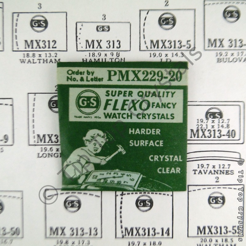 GS MX229-20 Watch Crystal - Click Image to Close