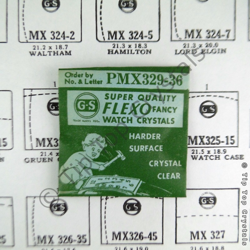 GS MX329-36 Watch Crystal - Click Image to Close