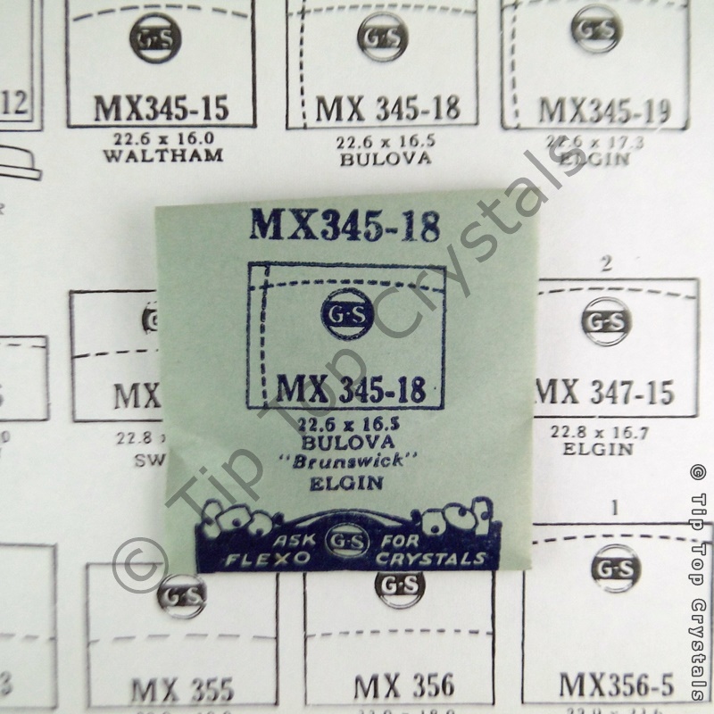 GS MX345-18 Watch Crystal - Click Image to Close