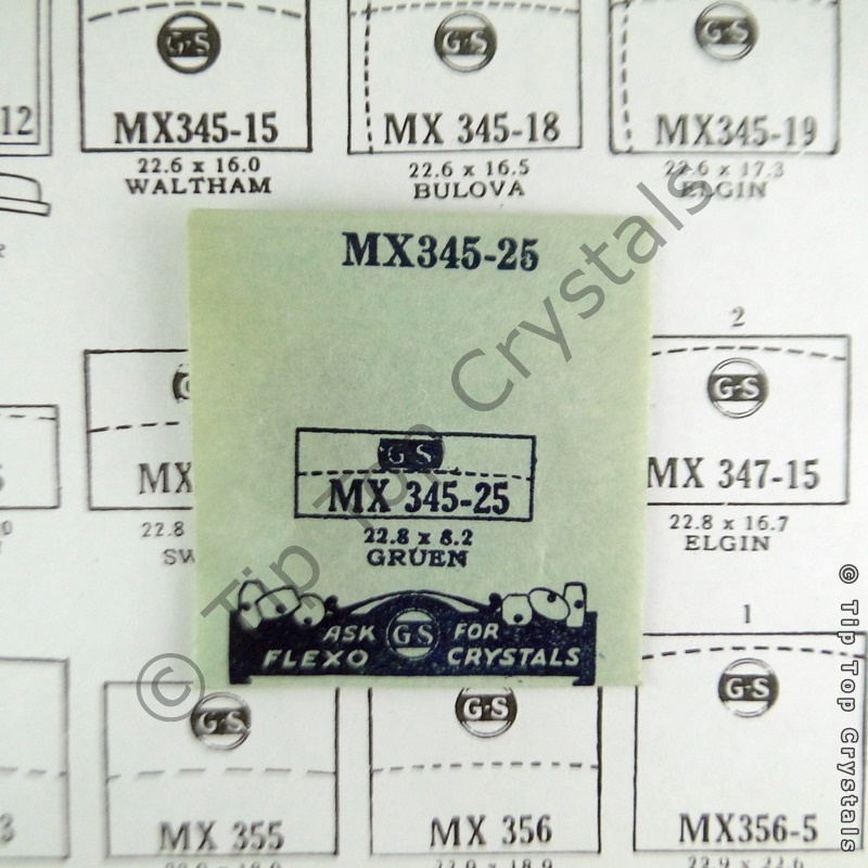 GS MX345-25 Watch Crystal - Click Image to Close
