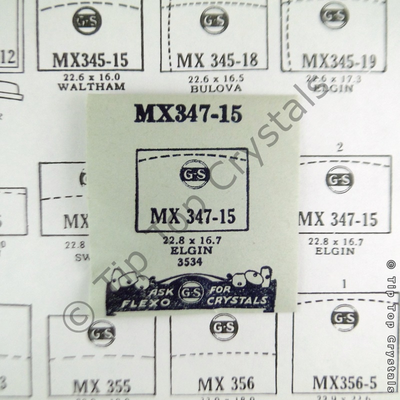 GS MX347-15 Watch Crystal - Click Image to Close