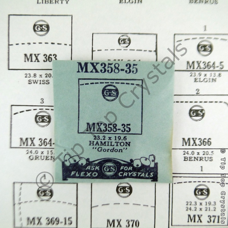 GS MX358-35 Watch Crystal - Click Image to Close