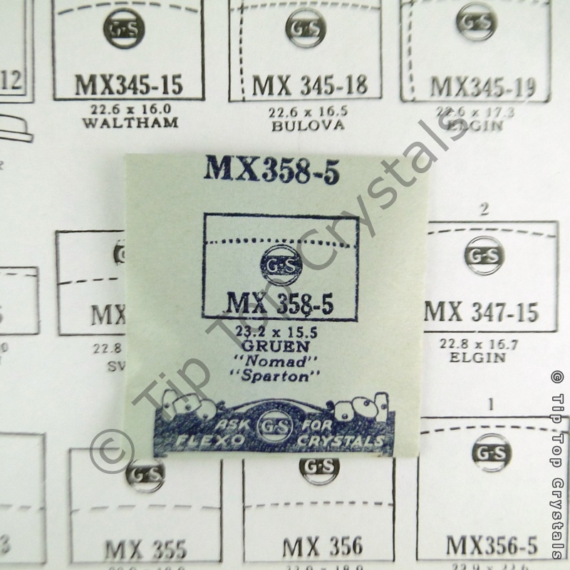 GS MX358-5 Watch Crystal - Click Image to Close