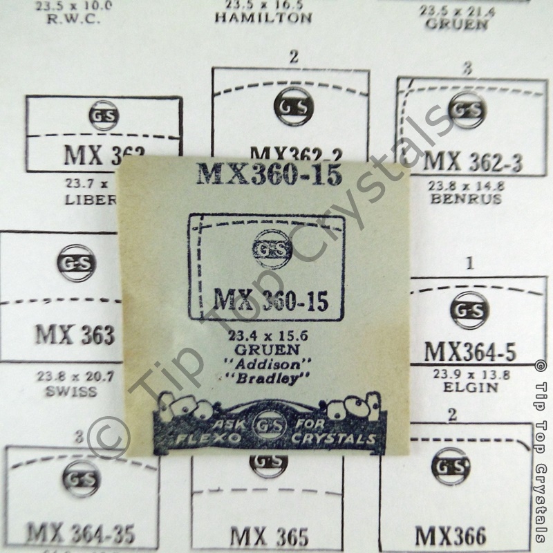 GS MX360-15 Watch Crystal - Click Image to Close