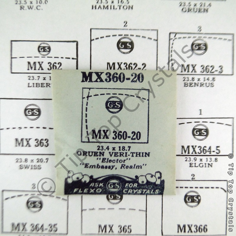GS MX360-20 Watch Crystal - Click Image to Close