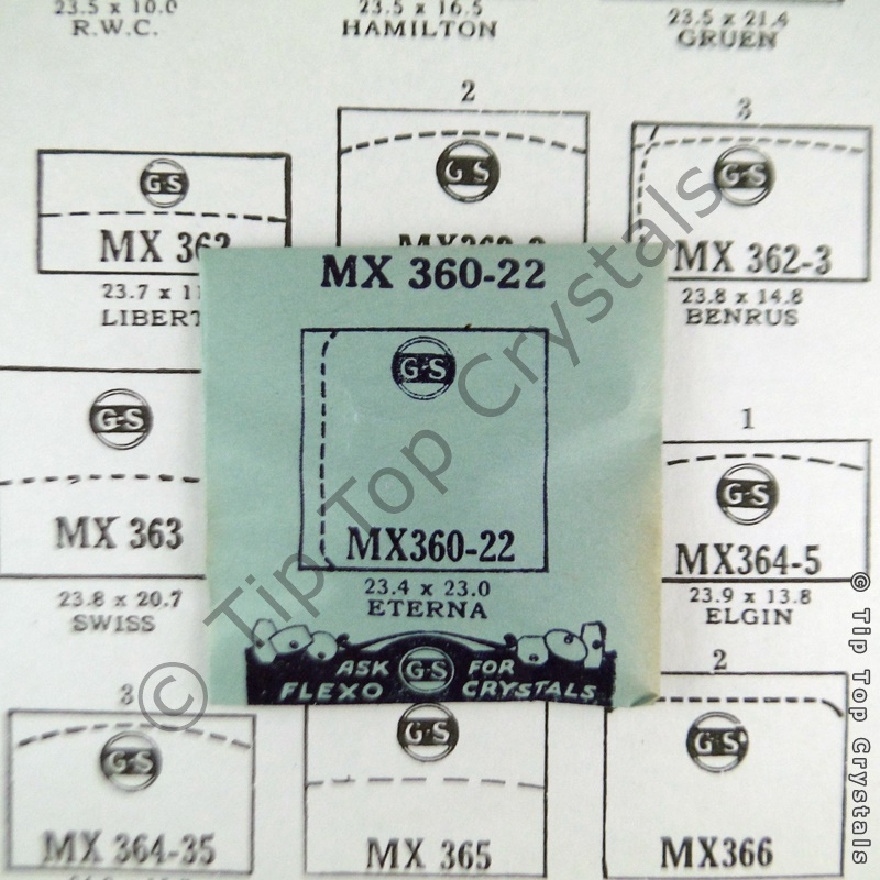 GS MX360-22 Watch Crystal - Click Image to Close