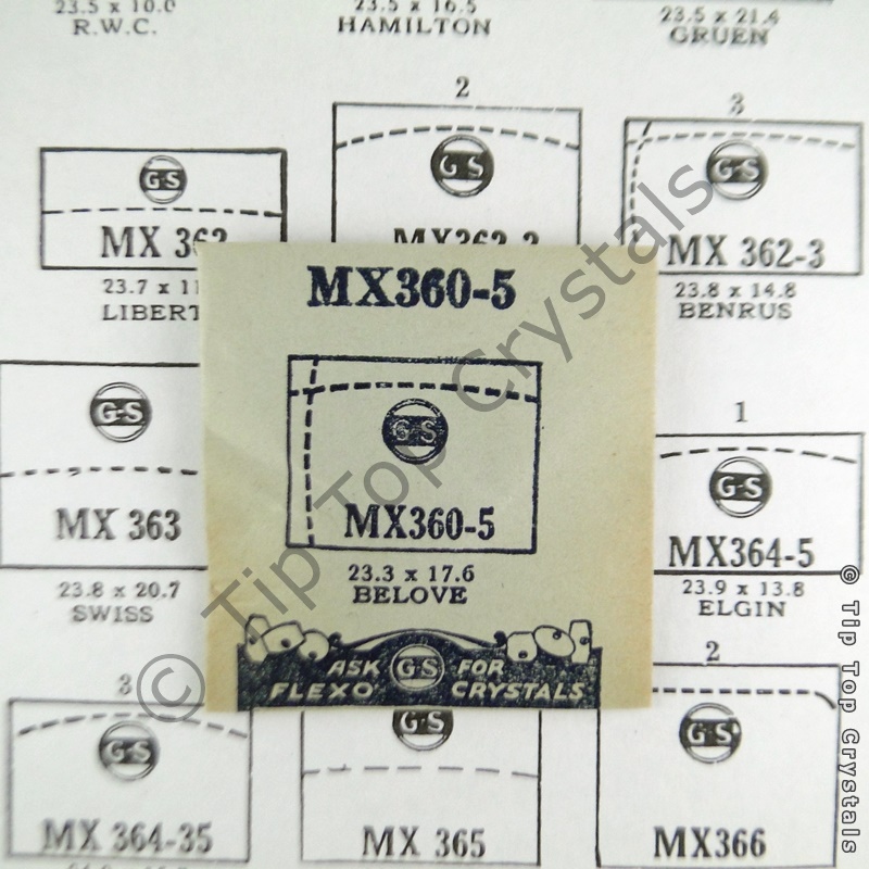 GS MX360-5 Watch Crystal - Click Image to Close