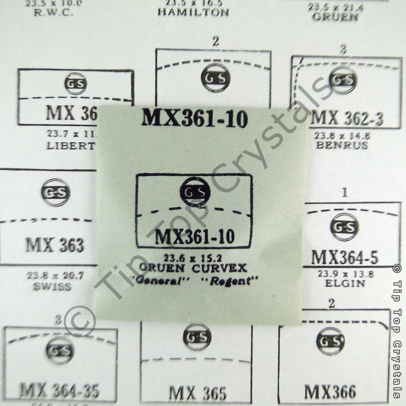 GS MX361-10 Watch Crystal - Click Image to Close