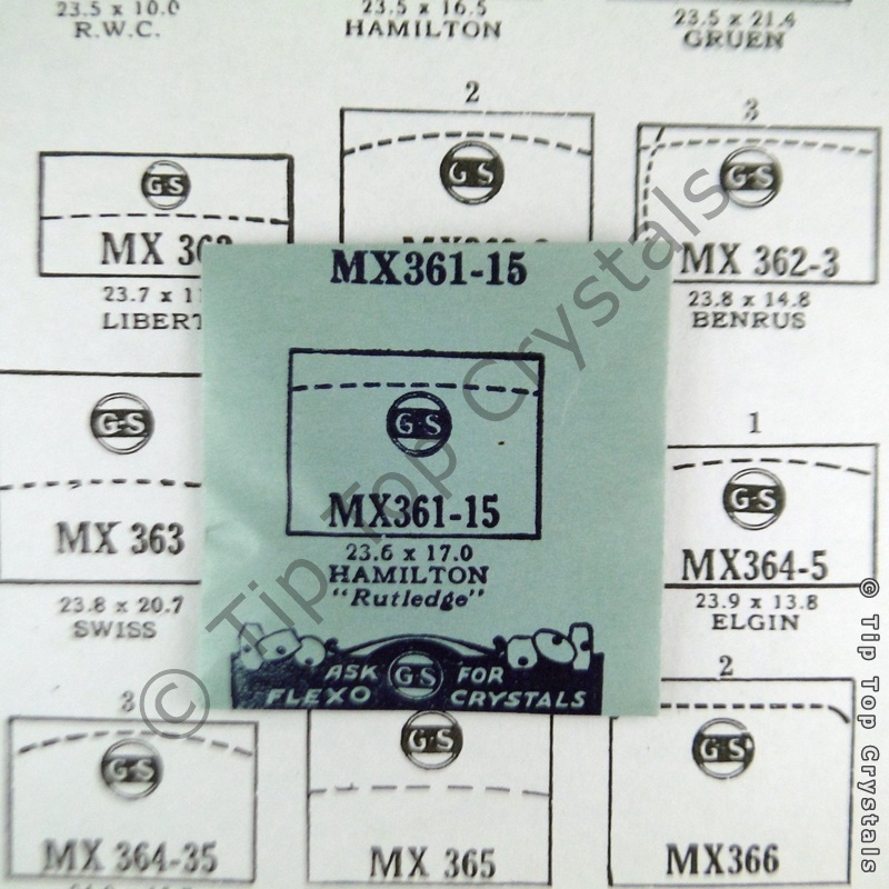 GS MX361-15 Watch Crystal - Click Image to Close