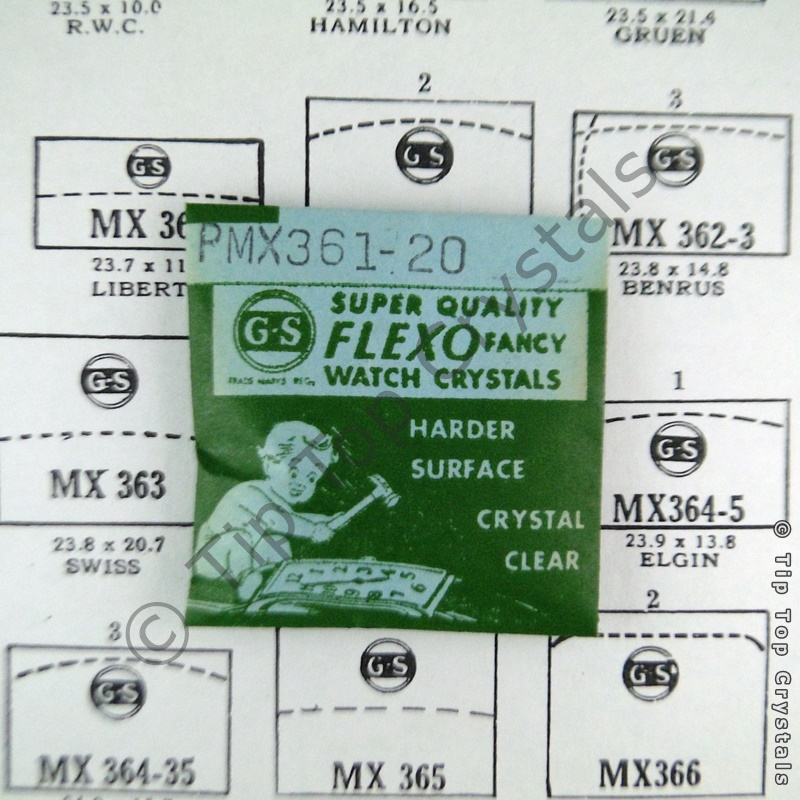 GS MX361-20 Watch Crystal - Click Image to Close
