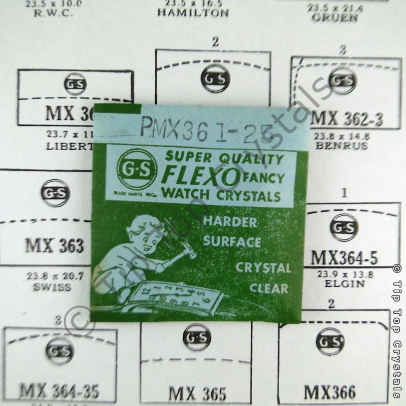 GS MX361-25 Watch Crystal - Click Image to Close