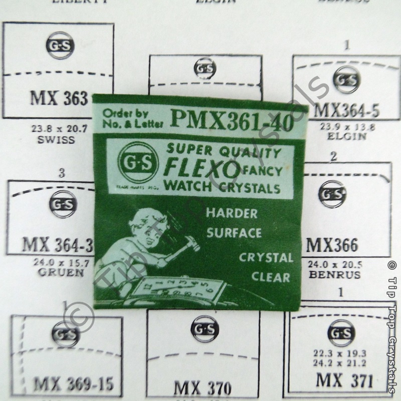 GS MX361-40 Watch Crystal - Click Image to Close