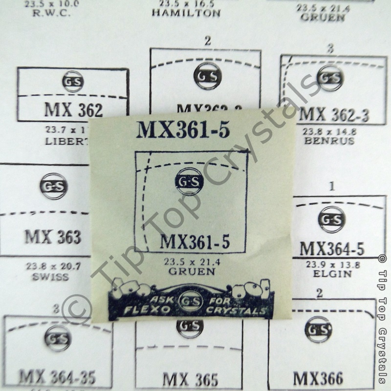 GS MX361-5 Watch Crystal - Click Image to Close