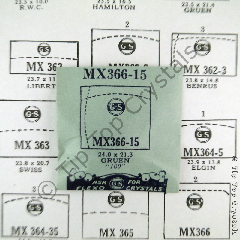 GS MX366-15 Watch Crystal - Click Image to Close