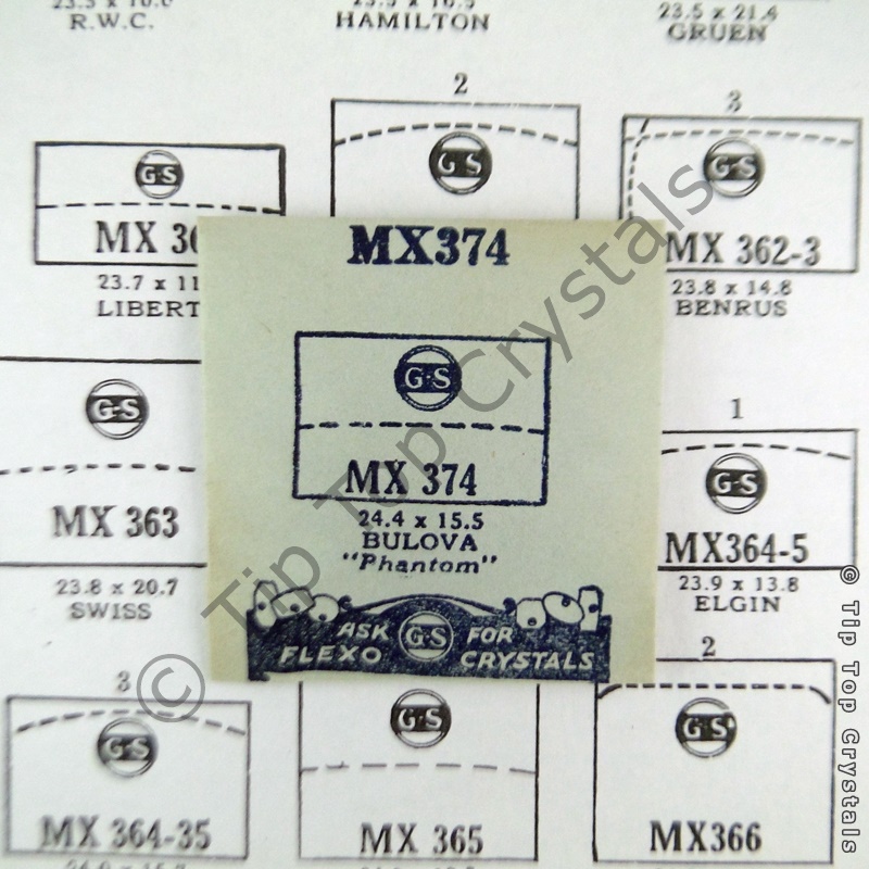 GS MX374 Watch Crystal - Click Image to Close
