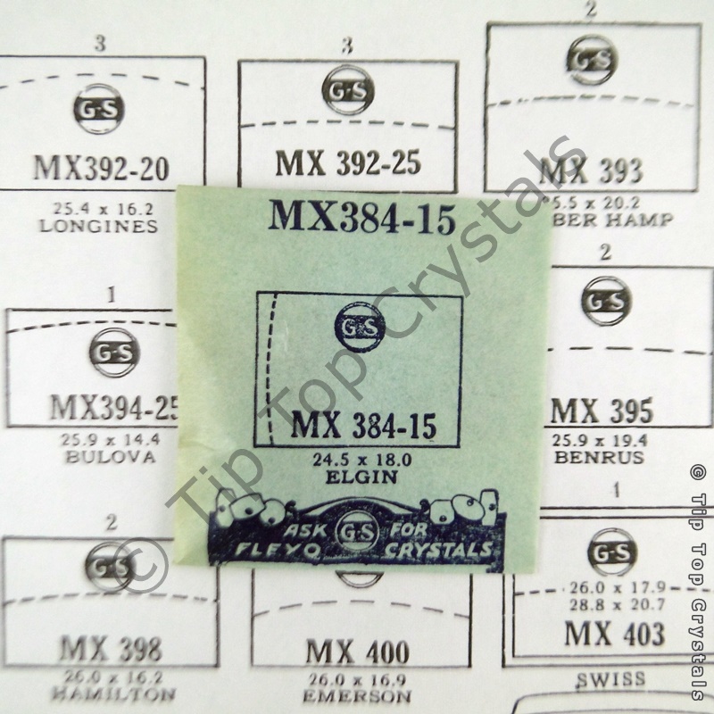 GS MX384-15 Watch Crystal - Click Image to Close