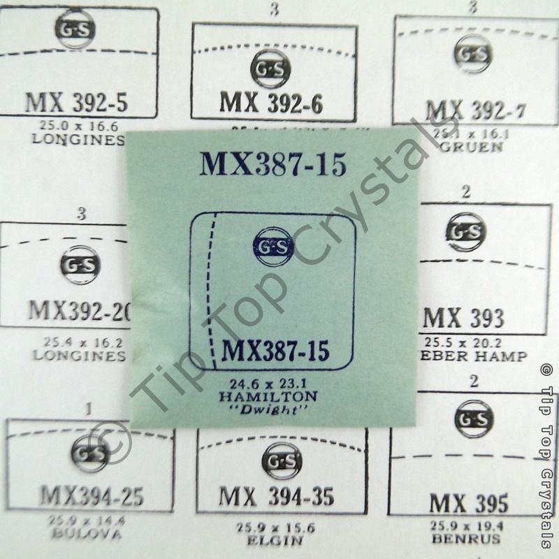 GS MX387-15 Watch Crystal - Click Image to Close