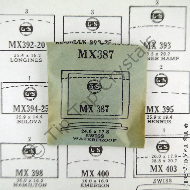 GS MX387 Watch Crystal - Click Image to Close
